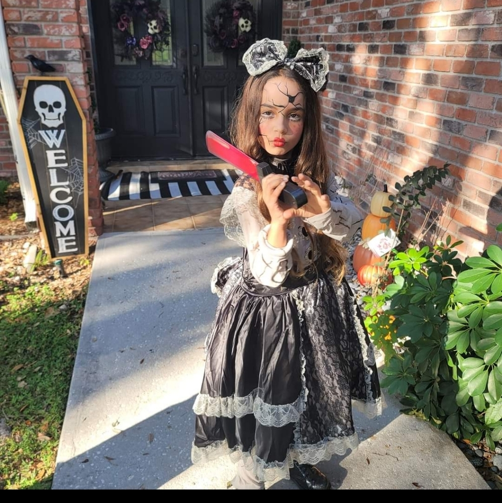 Halloween costume cosplay broken doll costume scary doll size large 12-14 kids. - Picture 3 of 13